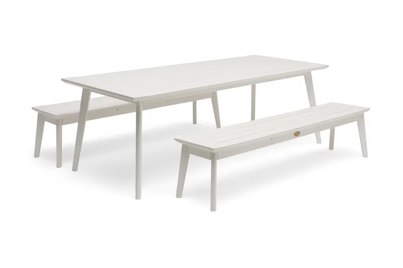 Utestoltö Bänk Utomhus 185 cm Vit - Hillerstorp - Utemöbler - Utesoffor & bänkar - Trädgårdsbänkar