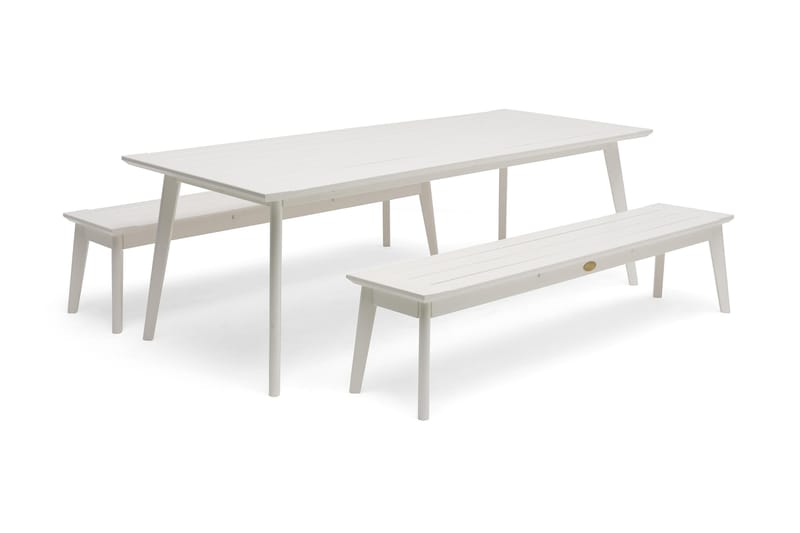 Utestoltö Bänk Utomhus 185 cm Vit - Hillerstorp - Utemöbler - Utesoffor & bänkar - Trädgårdsbänkar