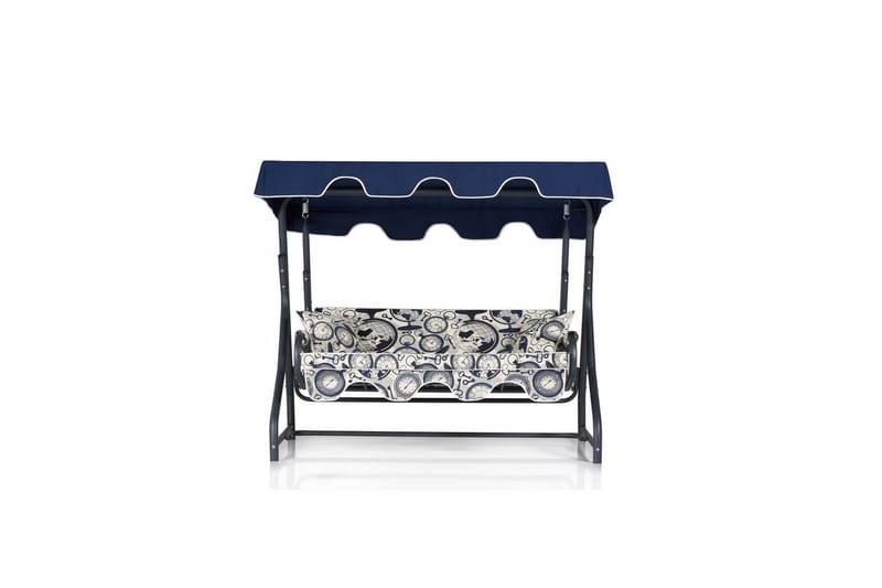 Bellan Hängsoffa Utomhus 3-sits - Svart/Mörkblå/Cremevit - Utemöbler - Utesoffor & bänkar - Hängsoffor