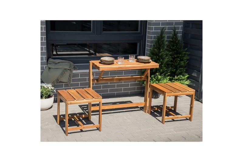 Caféset med konvertibel trädgårdsbänk Tuenno - Utemöbler - Utesoffor & bänkar - Trädgårdssoffa