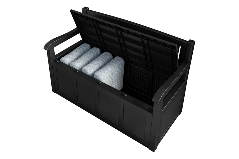 Cliffwyn Utebänk med förvaring - Grå - Utemöbler - Utesoffor & bänkar - Trädgårdssoffa