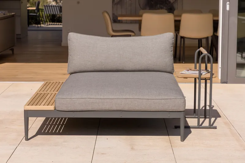 Dagbädd för utomhusbruk TOPAZ XL - Trä/grå - Utemöbler - Utesoffor & bänkar - Loungesoffa