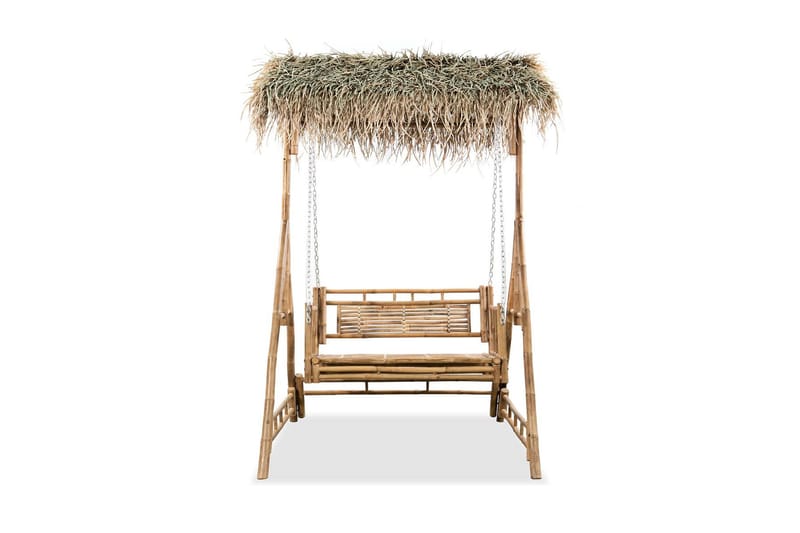 2-sits hammock med palmblad bambu 202 cm - Brun - Hammock - Hammockställning