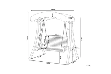 Andria Hängsoffa 164 cm - Trä/Natur - Utemöbler - Utesoffor & bänkar - Hammock