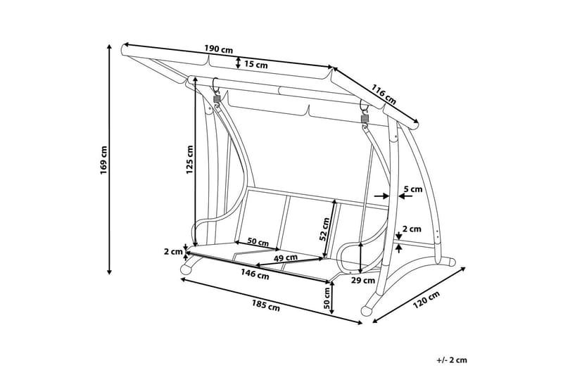 Bogart Hängsoffa 190 cm - Grå - Utemöbler - Utesoffor & bänkar - Hammock
