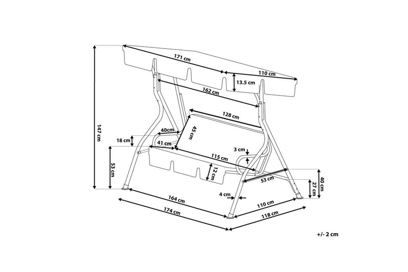 Chaplin Hängsoffa 174 cm - Blå - Utemöbler - Utesoffor & bänkar - Hammock