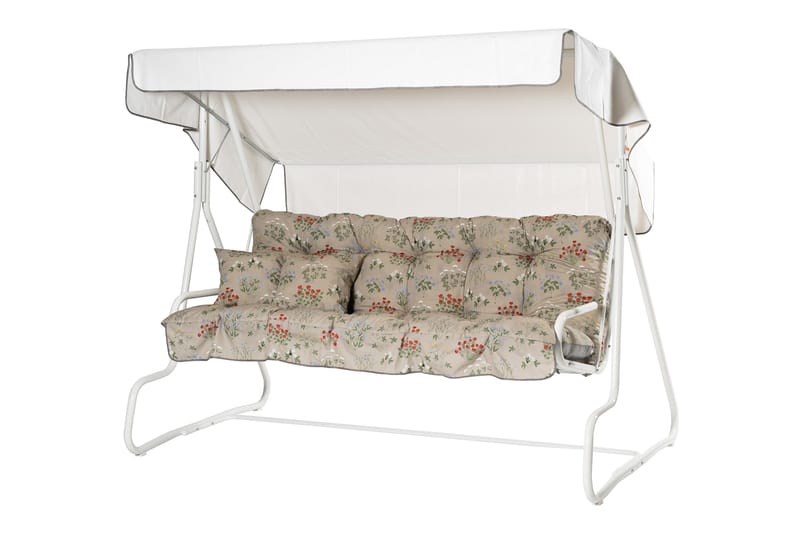 De Luxe Komplett Hammock 196 cm - Vit/Blommig - Utemöbler - Utesoffor & bänkar - Hammock - Hammockställning