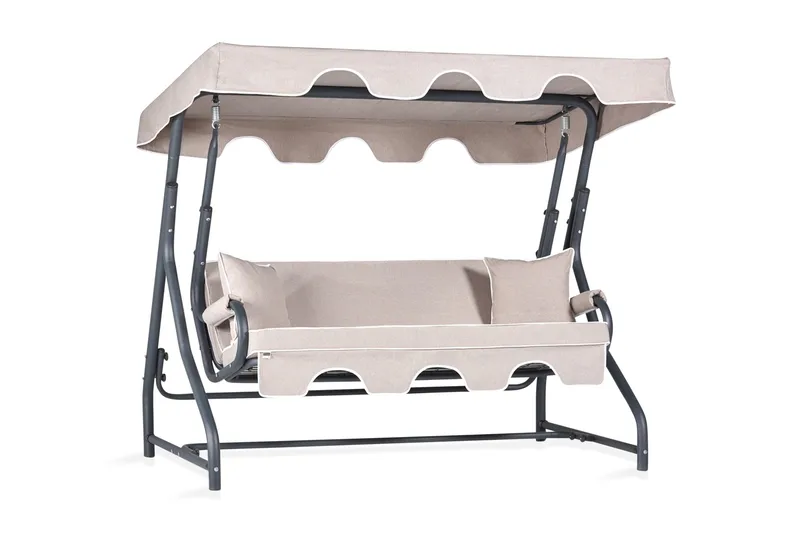 Gowanda 3-sits Hammock med Tak - Beige/Svart - Utemöbler - Utesoffor & bänkar - Hammock