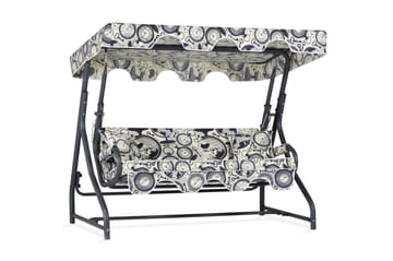 Gowanda 3-sits Hammock med Tak - Vit/blå - Utemöbler - Utesoffor & bänkar - Hammock