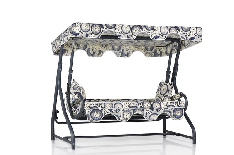 Gowanda 3-sits Hammock med Tak - Vit/blå - Utemöbler - Utesoffor & bänkar - Hammock