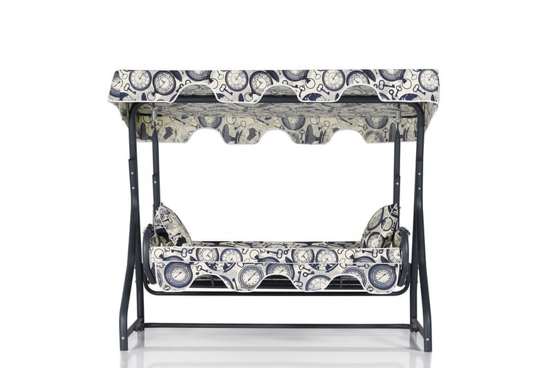 Gowanda 3-sits Hammock med Tak - Vit/blå - Utemöbler - Utesoffor & bänkar - Hammock