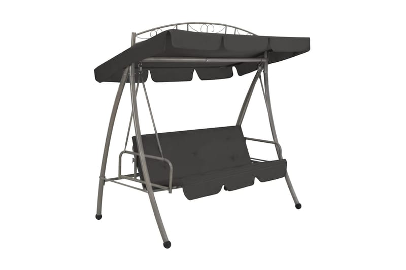 Hammock med tak antracit 198x120x205 cm stål - Grå - Utemöbler - Utesoffor & bänkar - Hammock