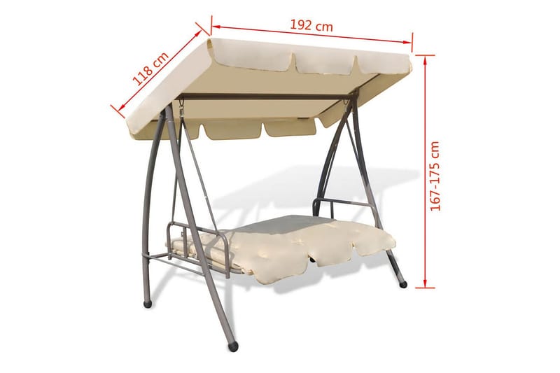 Hammock med tak sandvit - Vit - Utemöbler - Utesoffor & bänkar - Hammock