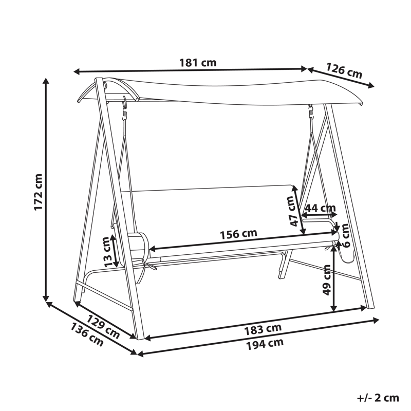 Hammock utomhus Bonagia Stål - Grå/Brun - Utemöbler - Utesoffor & bänkar - Hammock