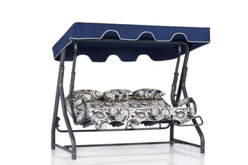Icterina 3-sits Hammock med Tak - Vit/Mörkblå - Utemöbler - Utesoffor & bänkar - Hammock