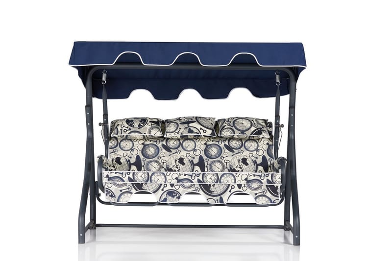 Icterina 3-sits Hammock med Tak - Vit/Mörkblå - Utemöbler - Utesoffor & bänkar - Hammock