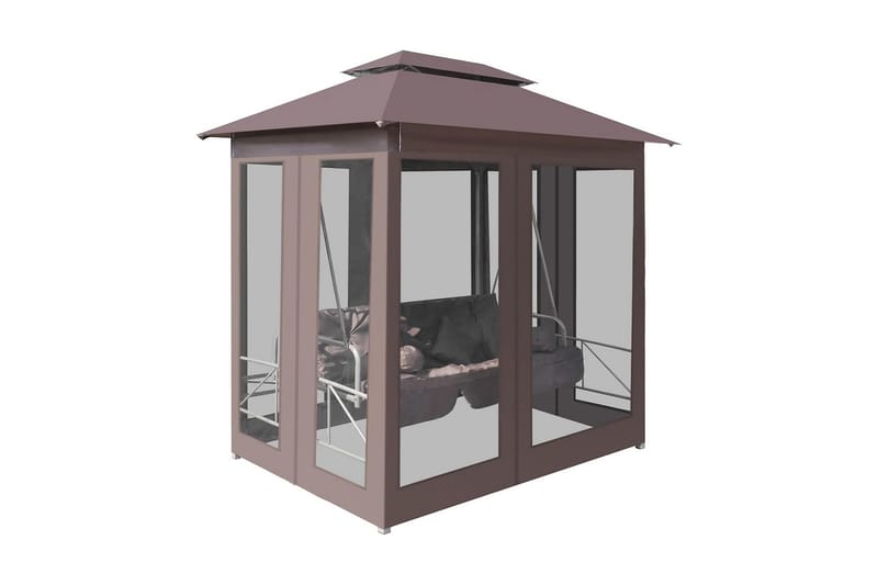 Paviljong med hammock kaffebrun - Brun - Utemöbler - Utesoffor & bänkar - Hammock