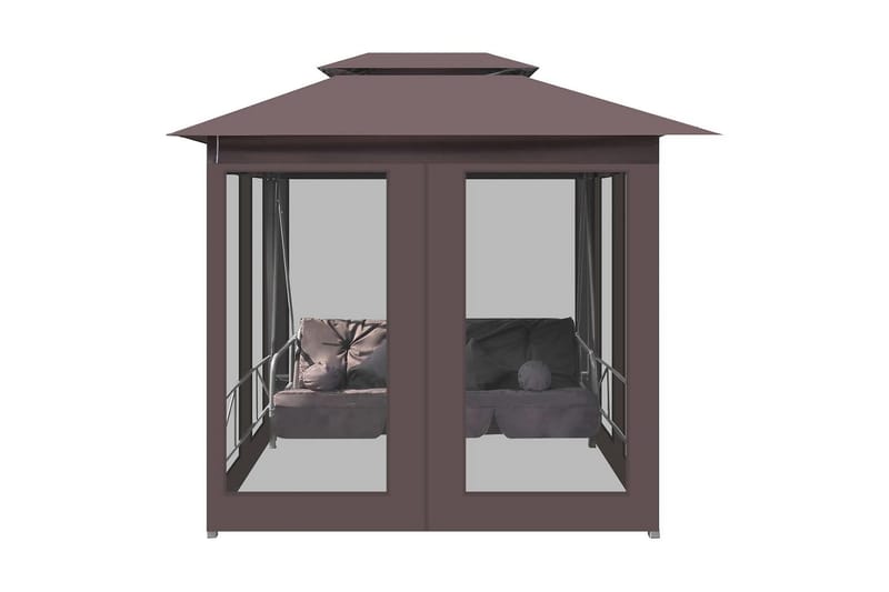Paviljong med hammock kaffebrun - Brun - Utemöbler - Utesoffor & bänkar - Hammock