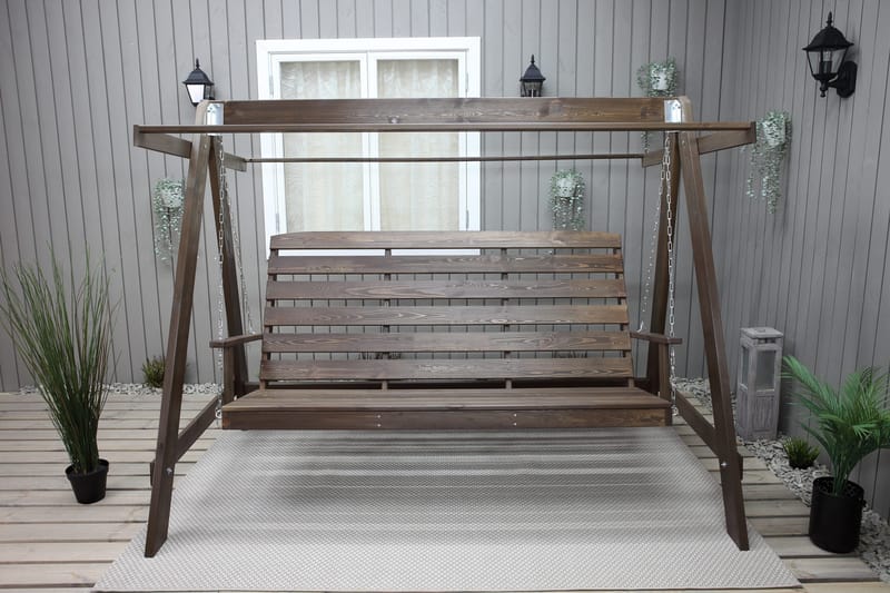 Pelle 3-sits Hammock utan tak - Brun - Utemöbler - Utesoffor & bänkar - Hammock