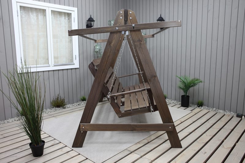 Pelle 3-sits Hammock utan tak - Brun - Utemöbler - Utesoffor & bänkar - Hammock