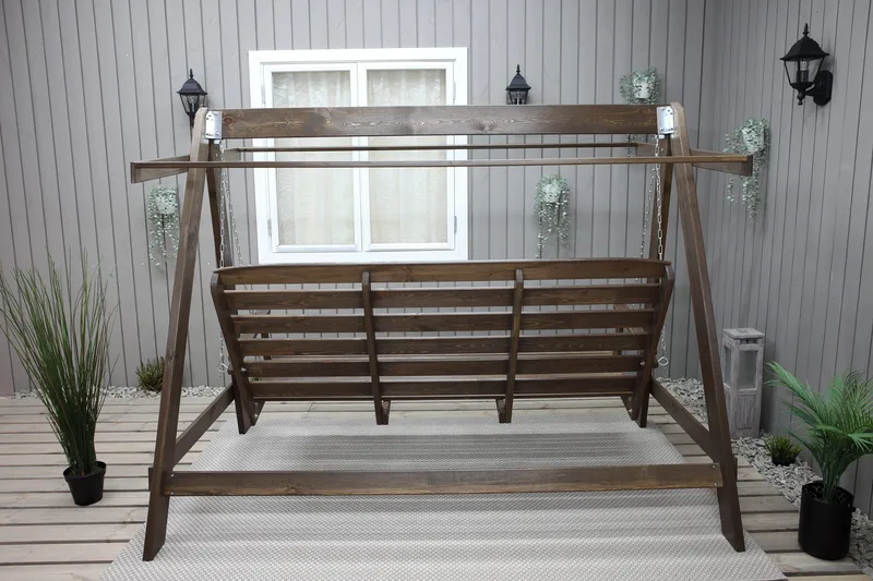 Pelle 3-sits Hammock utan tak - Brun - Utemöbler - Utesoffor & bänkar - Hammock