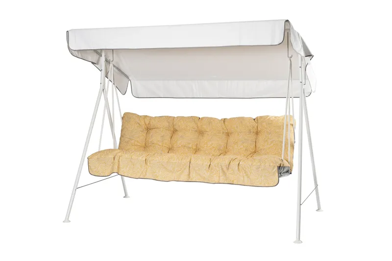 Riviera Komplett Hammock 190 cm, Vit/Gul