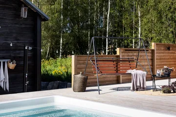 Suvisaari 3- pers. trädgårdsgunga, cappuccino - Utemöbler - Utesoffor & bänkar - Hammock - Hammockställning