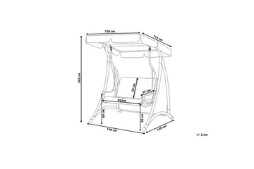 Tesero Hängsoffa 146 cm - Grå - Utemöbler - Utesoffor & bänkar - Hammock