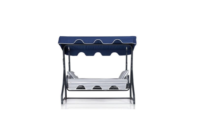 Trädgårds Trippel Gungstol Gowanda (200 x 165 x 110 cm) Ljusgrå / Blå - Ljusgrå / Blå - Utemöbler - Utesoffor & bänkar - Hammock