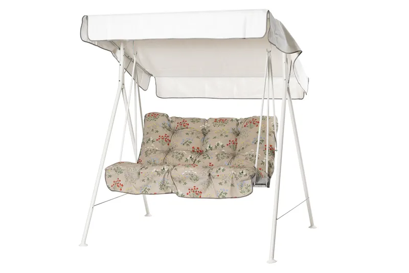 Tritante Komplett Hammock 130 cm - Vit/Blommig - Utemöbler - Utesoffor & bänkar - Hammock - Hammockställning