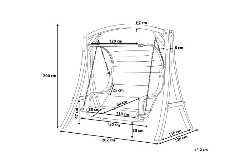 Aprilia Hängsoffa 202 cm - Vit - Utemöbler - Utesoffor & bänkar - Hängsoffor