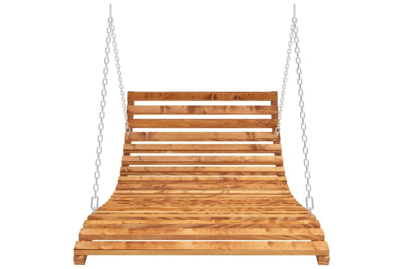 Hängsäng med massivt böjträ med teakyta 143x120x65 cm - Brun - Utemöbler - Utesoffor & bänkar - Hängsoffor