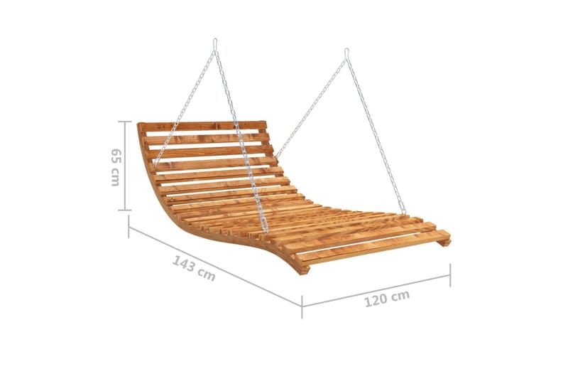Hängsäng med massivt böjträ med teakyta 143x120x65 cm - Brun - Utemöbler - Utesoffor & bänkar - Hängsoffor
