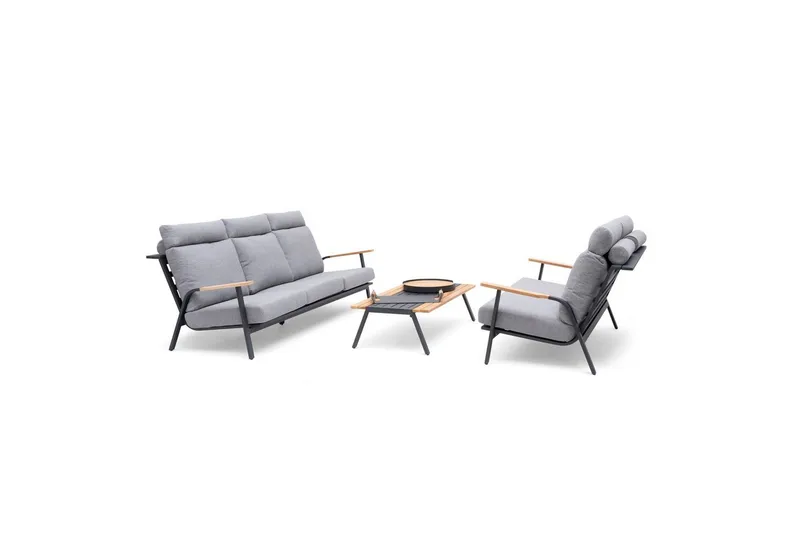 Hillerstorp Kungshult Utesoffa 3-Sits Grå - Utemöbler - Utesoffor & bänkar - Loungesoffa