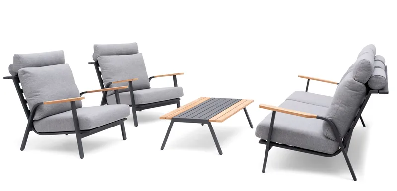 Hillerstorp Kungshult Utesoffa 3-Sits Grå - Utemöbler - Utesoffor & bänkar - Loungesoffa