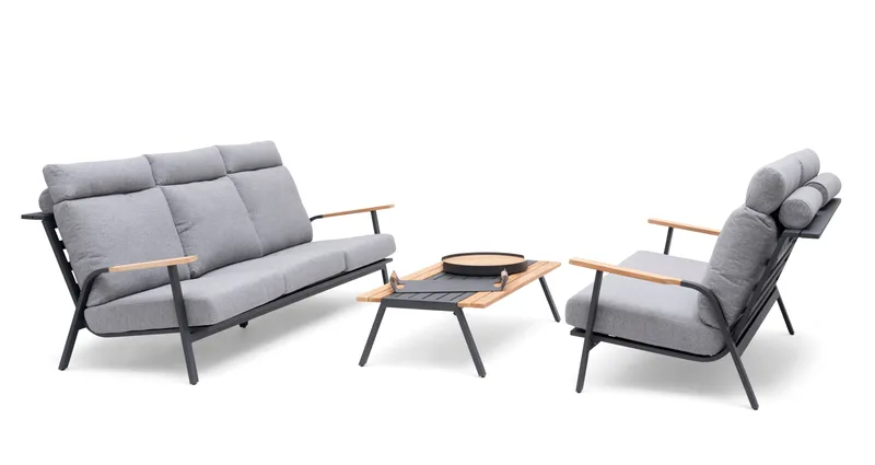 Hillerstorp Kungshult Utesoffa 3-Sits Grå - Utemöbler - Utesoffor & bänkar - Loungesoffa