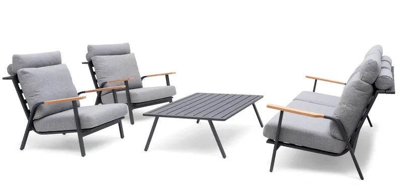 Hillerstorp Kungshult Utesoffa 3-Sits Grå - Utemöbler - Utesoffor & bänkar - Loungesoffa