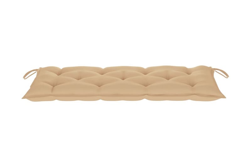 Hopfällbar Trädgårdsbänk med dyna 118 cm bambu - Beige - Utemöbler - Utesoffor & bänkar - Trädgårdssoffa