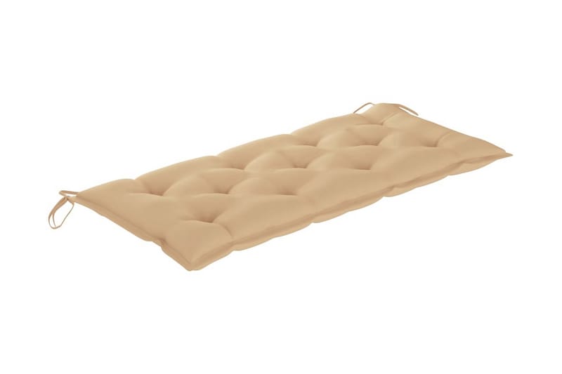 Hopfällbar Trädgårdsbänk med dyna 118 cm bambu - Beige - Utemöbler - Utesoffor & bänkar - Trädgårdssoffa