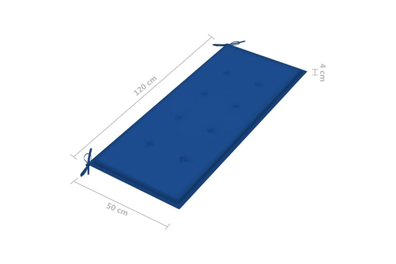 Hopfällbar Trädgårdsbänk med dyna 118 cm bambu - Blå - Utemöbler - Utesoffor & bänkar - Trädgårdssoffa