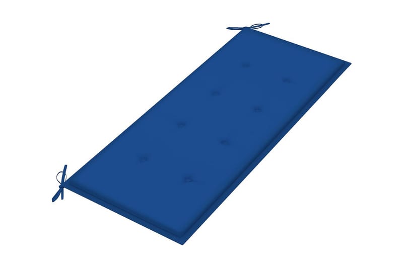 Hopfällbar Trädgårdsbänk med dyna 118 cm bambu - Blå - Utemöbler - Utesoffor & bänkar - Trädgårdssoffa