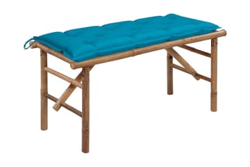 Hopfällbar Trädgårdsbänk med dyna 118 cm bambu
