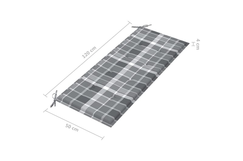 Hopfällbar Trädgårdsbänk med dyna 118 cm bambu - Grå - Utemöbler - Utesoffor & bänkar - Trädgårdssoffa
