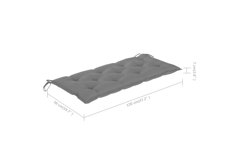 Hopfällbar Trädgårdsbänk med dyna 118 cm bambu - Grå - Utemöbler - Utesoffor & bänkar - Trädgårdssoffa