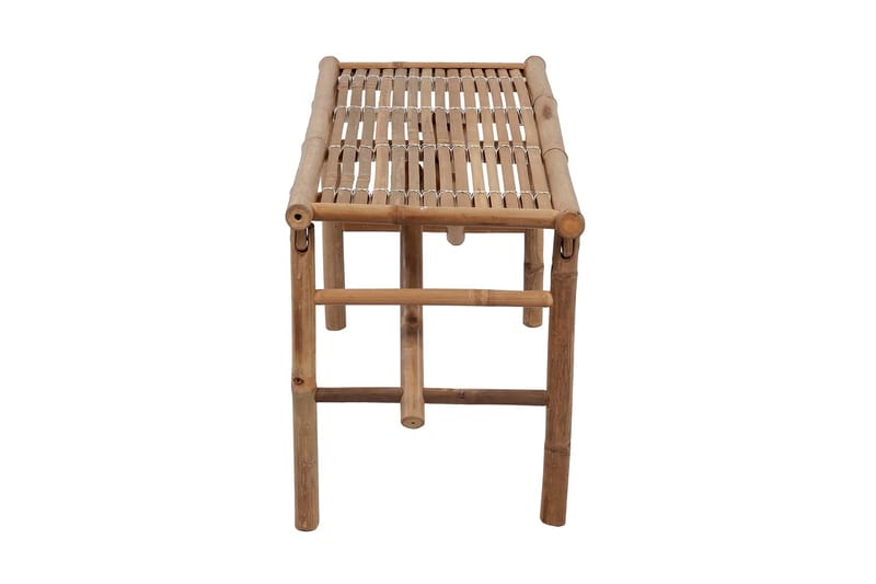 Hopfällbar Trädgårdsbänk med dyna 118 cm bambu - Grå - Utemöbler - Utesoffor & bänkar - Trädgårdssoffa