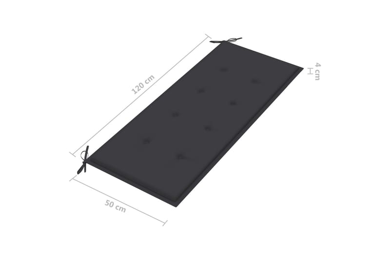 Hopfällbar Trädgårdsbänk med dyna 118 cm bambu - Grå - Utemöbler - Utesoffor & bänkar - Trädgårdssoffa