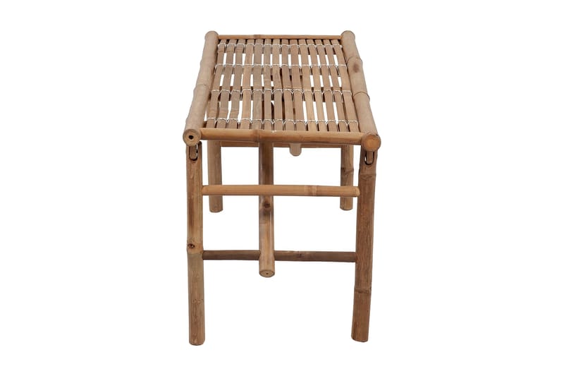 Hopfällbar Trädgårdsbänk med dyna 118 cm bambu - Grå - Utemöbler - Utesoffor & bänkar - Trädgårdssoffa