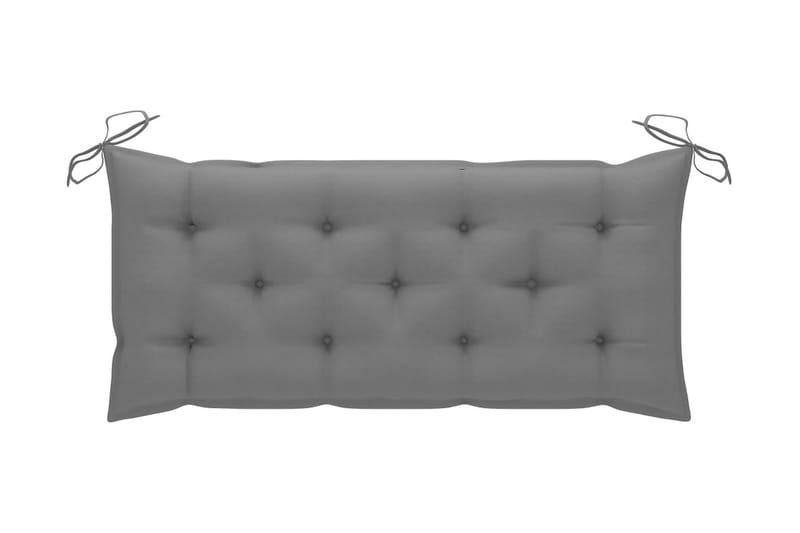 Hopfällbar Trädgårdsbänk med dyna 118 cm bambu - Grå - Utemöbler - Utesoffor & bänkar - Trädgårdssoffa