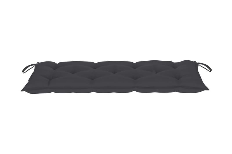 Hopfällbar Trädgårdsbänk med dyna 118 cm bambu - Grå - Utemöbler - Utesoffor & bänkar - Trädgårdssoffa