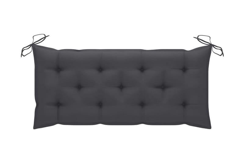 Hopfällbar Trädgårdsbänk med dyna 118 cm bambu - Grå - Utemöbler - Utesoffor & bänkar - Trädgårdssoffa